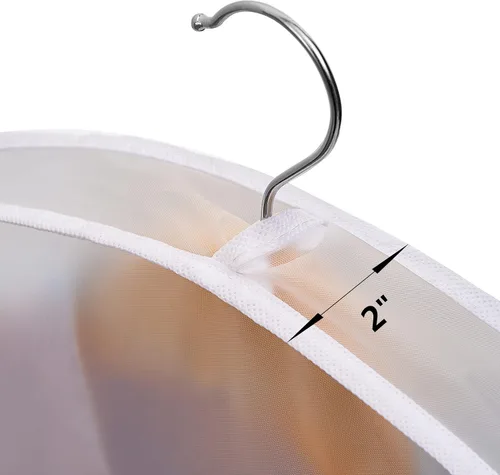 Vista 4 de Fundas de plástico para colgar la ropa (juego de 12) protectores de ropa de armario, funda transparente transpirable con refuerzo de 2 pulgadas
