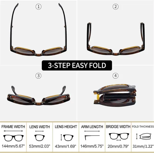 Vista 3 de Joopin Gafas de sol cuadradas polarizadas con protección UV para hombre y mujer