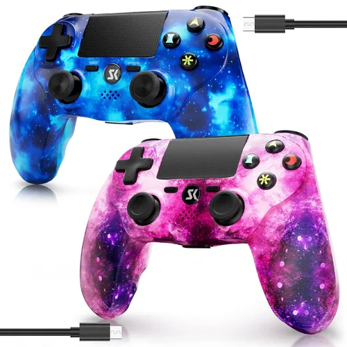 Vista 7 de Wireless Controller for PS4, Controller for Sony PlayStation 4, Double Shock 6-Axis Motion Sensor, Sensitive Touch Pad, Built-in Speaker & Stereo