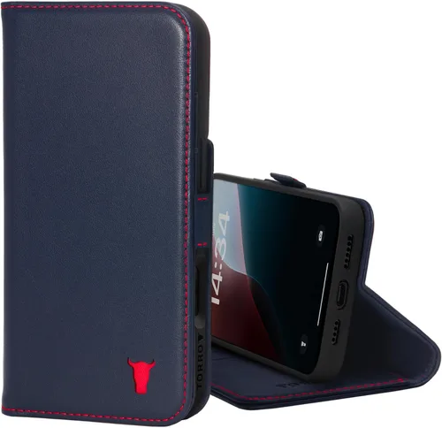 Vista 9 de TORRO Funda de cuero prémium compatible con iPhone 16 Pro Max de 6.9 pulgadas, funda de piel auténtica tipo cartera con función atril y ranuras