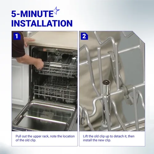 Vista 8 de BlueStars (Actualización 2025) W10082853 Clip Pivote para Lavavajillas - Compatible con Lavavajillas Whirlpool, Kenmore, KitchenAid - Reemplaza