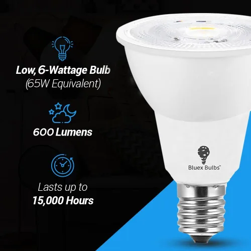 Vista 2 de Paquete de 4 bombillas LED R14 de 6W con base E17, mini reflector proyector, bombilla de luz regulable blanca - equivalente a 60W - bombilla LED