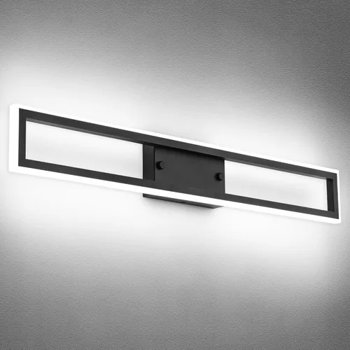 Vista 12 de Luces de tocador de níquel cepillado para baño, luces LED regulables para baño, luz de tocador moderna de 24 pulgadas, 6000 K