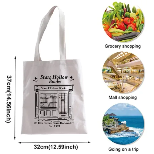 Vista 4 de XYANFA Glmore Girl - Bolsa de compras inspirada en el programa de televisión para fanáticos del programa de televisión, regalo para mejores amigas