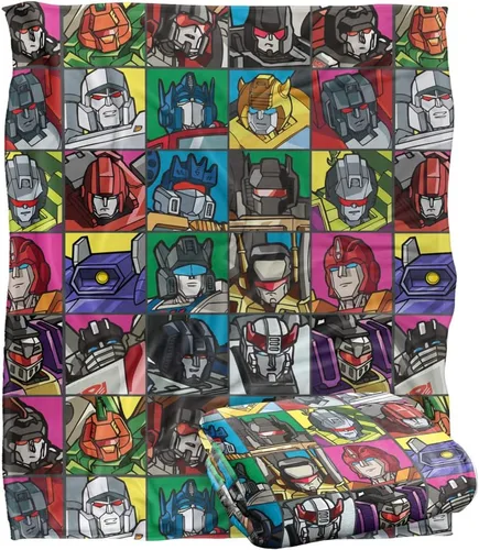 Vista 8 de Transformers Transformers Squares Silky Touch Manta súper suave de 36 x 58 pulgadas