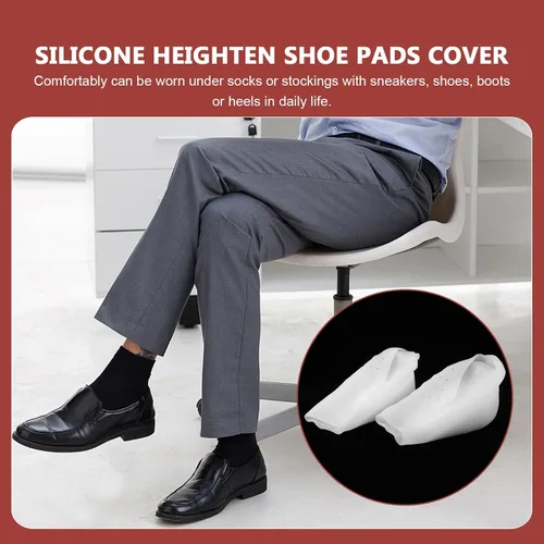 Vista 8 de EXCEART Plantillas de aumento de altura de silicona para mujeres y hombres, almohadillas invisibles de gel suave para levantamiento de talón