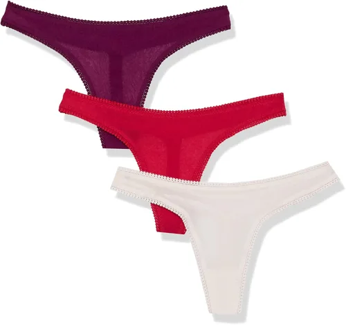 Vista 5 de OnGossamer Tanga G de malla OnGossamer para mujer, paquete de 3 Negro