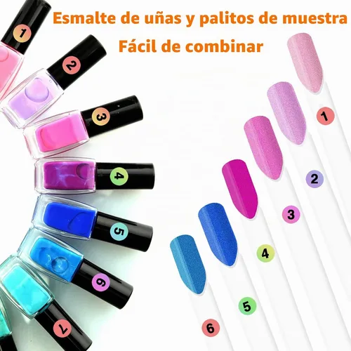 Vista 2 de 2 juegos de pegatinas numéricas (número 1-300), pegatinas holográficas autoadhesivas para organizar botellas de esmalte de uñas/palitos de muestra