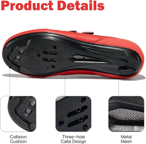 Vista 6 de Men's Women's Riding Cycling Shoes with Delta Cleat Set Compatible with Peloton SPD for Indoor & Outdoor Road Racing Lock Pedal Bike