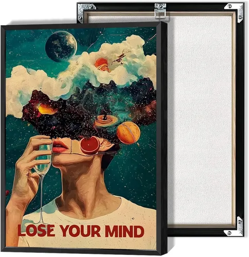 Vista 22 de Póster vintage con texto en inglés «Lose Your Mind Find Your Soul» («Lose Your Mind Find Your Soul») con cita inspiradora, arte de pared, arte