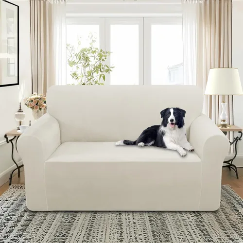 Vista 2 de U-NICE HOME Fundas de terciopelo para sofá biplaza elásticas, funda de sofá protectora para muebles, funda elástica para sofá para perros