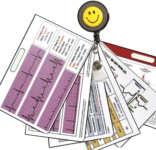Vista 7 de Juego de 6 tarjetas de referencia para enfermera y PDF gratuito (PDF) - BLS, RCP, ACLS, ritmo de 18 ECG, código azul, lectura cardíaca, 12 ECG - ER