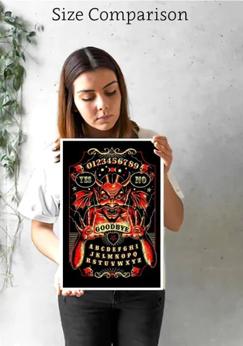 Vista 3 de Tablero de espíritu diablo por Marcus Jones Ouija - Póster de estilo vintage