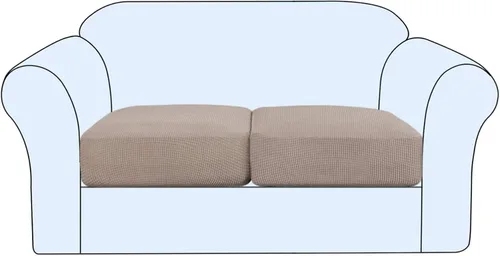 Vista 30 de Funda de cojín elástica para sofá, funda de asiento, funda de sofá de dos plazas, protector de elastano elástico para muebles para asiento (negro, 1)