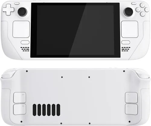 Vista 4 de eXtremeRate Juego completo de carcasa de bricolaje con botones para Steam Deck LCD, placa frontal personalizada placa trasera carcasa de repuesto