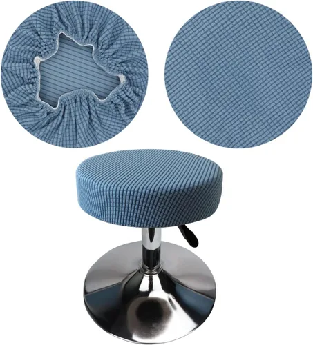 Vista 20 de Funda de taburete redonda de 12 a 16 pulgadas, fundas de asiento redondas para taburetes de bar, tela de lujo elástica, lavable de jacquard a prueba