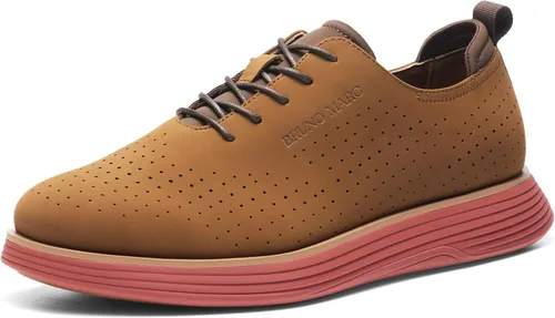 Vista 10 de Bruno Marc - Tenis de vestir MaxFlex de moda para hombre, zapatos casuales clásicos Oxfords Negro