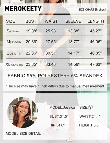Vista 6 de MEROKEETY Vestido midi plisado con cuello en V y mangas abullonadas para mujer, para invitadas de boda