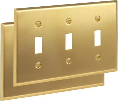 Vista 37 de Rio Salto Placa de pared de metal dorado en latón Placa de salida en blanco Cubierta para tomas de corriente no utilizadas Interruptor de pared de 1