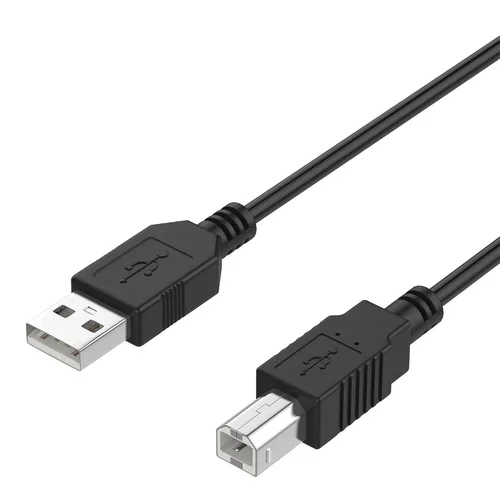 Vista 2 de Cable de impresora USB negro de 6.6 pies y 6.6 pies para escáner de recibos Neatdesk ND-1000