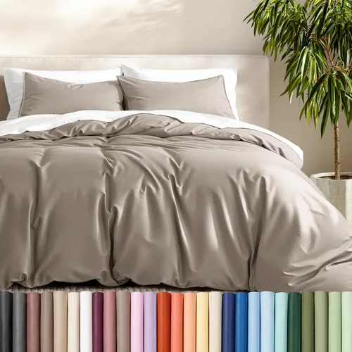 Vista 14 de Bare Home - Funda de edredón de ropa de cama extra larga - Colección premium de 1800 hilos súper suave - Funda de edredón ligera y fresca - Ropa