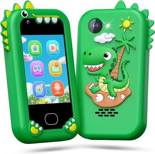 Vista 16 de Lapare Teléfono infantil para niños, teléfono de juguete con pantalla táctil con doble cámara, música y juegos, teléfono de juguete de aprendizaje