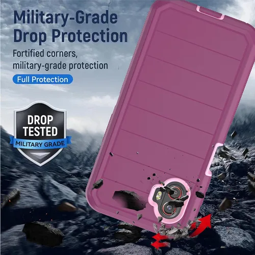 Vista 12 de Funda para Galaxy Xcover 6 Pro con protector de pantalla integrado, a prueba de caídas, funda duradera de 3 capas, a prueba de golpes, funda de goma