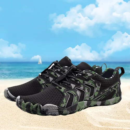 Vista 4 de Zapatos acuáticos para hombres y mujeres, para exteriores, playa, secado rápido, atléticos, acuáticos, zapatos deportivos para senderismo, escalada