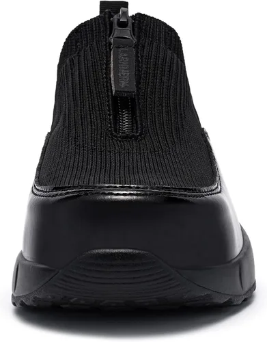 Vista 2 de FENLERN - Zapatos con punta de acero para mujer, tenis de seguridad ligeros con amortiguación de aire, zapatos de trabajo resistentes, fáciles