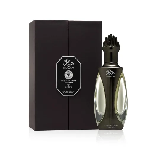 Vista 2 de Lattafa Niche Emarati Hayaam – Marine, Citrus, Floral, Woody – Perfume de larga duración para todos, 3.4 onzas / 100 ml
