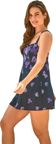Vista 4 de Swimsuits For All Traje de baño para mujer, talla grande, con costuras de princesa