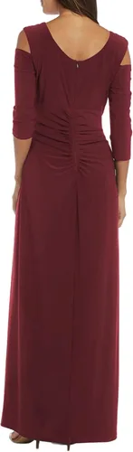 Vista 2 de Elegante vestido de fiesta con hombros descubiertos y mangas 34 para mujer, vestido de fiesta formal de graduación, vestido de fiesta con diamantes