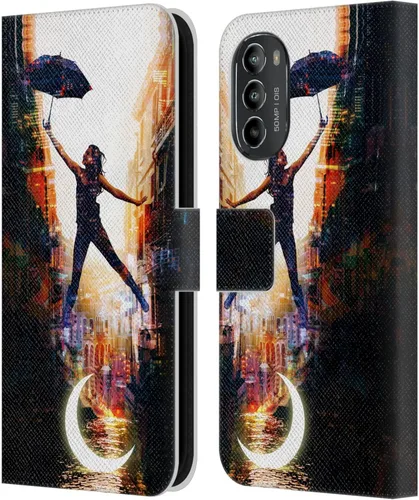Vista 15 de Head Case Designs Officially Licensed Dave Loblaw Boy Painting Moon Clouds Sci-Fi and Surreal Leather Book Wallet Case Cover Compatible with