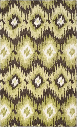 Vista 7 de SAFAVIEH Retro Collection - Alfombra decorativa de 3 x 5 pies, marrón oscuro y azul, diseño abstracto moderno, no desprende pelusa y de fácil