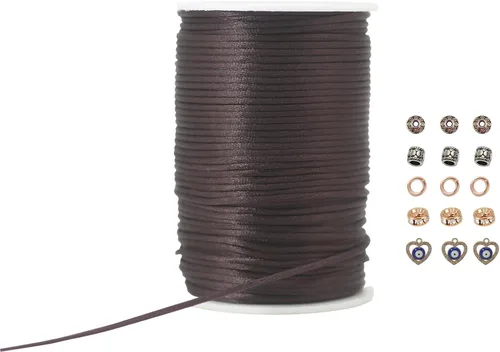 Vista 15 de Nuevo 20bundles 200Yards 0.098 in Satin/Rattail Cordón de seda para collar, pulsera, cordón de cuentas