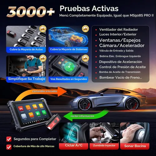 Vista 6 de Autel MaxiSys MS906 Pro-TS Escáner, actualización de herramienta de escaneo MS906PRO-TS 2026 MS906MAX MS906 PRO MP900BT, funciones TPMS superiores