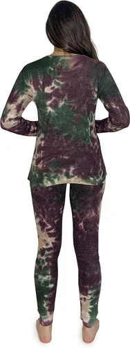 Vista 3 de Just Love Tie Dye - Pijama térmico de dos piezas para mujer