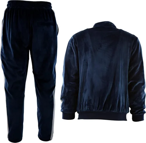 Vista 5 de Conjunto de terciopelo para hombre con bolsillos con cremallera y forro de terciopelo