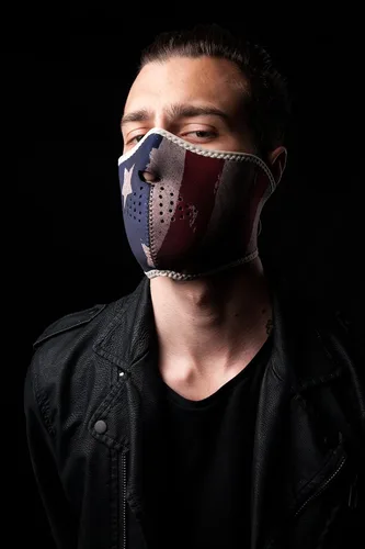 Vista 2 de Máscara para la cara ZANheadgear, patriota, talla única , Multicolor
