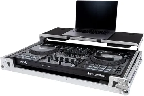 Vista 6 de Pioneer DDJ-FLX10 Controlador de DJ de 4 cubiertas (blanco) y Headliner HL10010 Funda de vuelo con plataforma para portátil