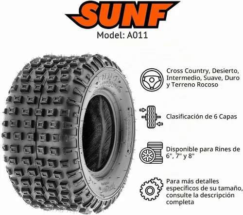 Vista 2 de SunF 145/70-6 sin cámara de 6 capas - A011 [juego de 2]