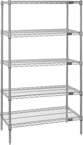 Vista 17 de Quantum Storage Systems WR74-1824BK Kit de inicio para estantería de alambre de 4 niveles de altura de 74 pulgadas, acabado negro, 18 pulgadas