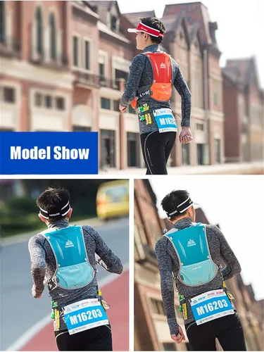 Vista 8 de Mochila ligera para correr de 5L, deportes al aire libre, carreras de senderos, maratón, senderismo, fitness, bolsa de hidratación, paquete
