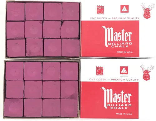 Vista 2 de Fabricado en los Estados Unidos - 2 cajas de Master Chalk - 24 piezas para tacos de piscina y puntas de billar