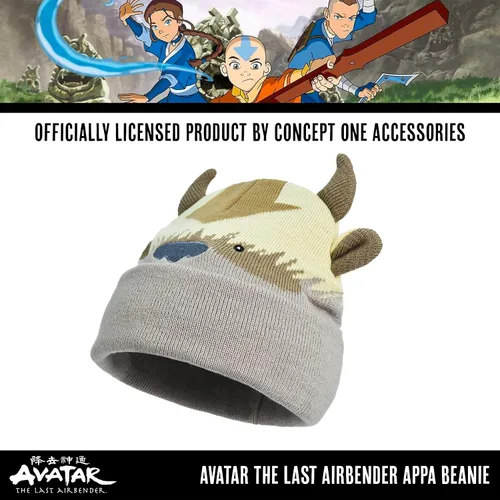Vista 4 de Concept One Avatar The Last Airbender Appa - Gorro de punto acrílico con puño, multicolor, talla única