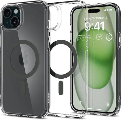 Vista 68 de Spigen Funda para iPhone 12 Pro y iPhone 12, Ultra Hybrid MagFit [antiamarilleo] [compatible con Magsafe] - Transparente