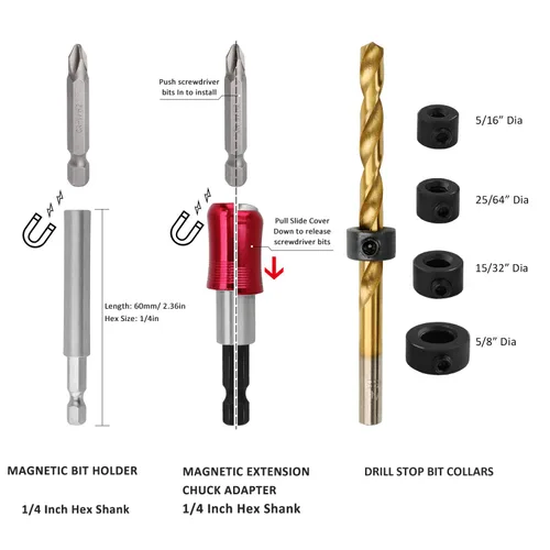 Vista 5 de KingTool Kit de accesorios de perforación y conducción (juego de 318 destornilladores y brocas KingTool)