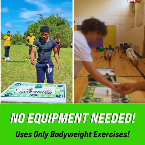 Vista 4 de BoardGains Pro - Juego de mesa de fitness Maestros, entrenadores y padres de PE Uso para entrenamientos grupales, ejercicio en casa y educación