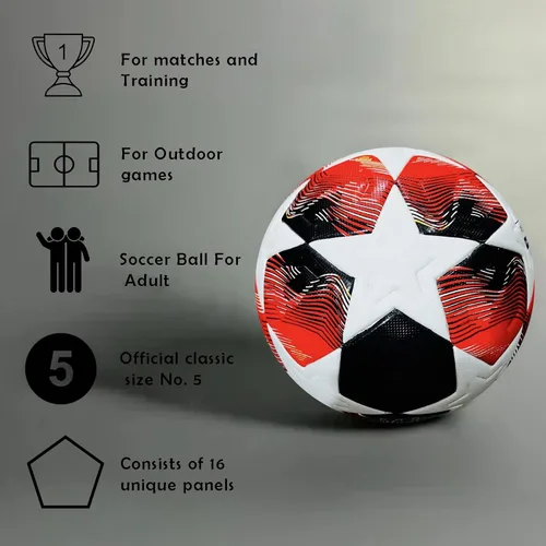 Vista 5 de Balón de fútbol de la Liga Campeón Tamaño 5 - Réplica oficial del partido, fútbol con calidad de torneo para entrenamiento y juego.