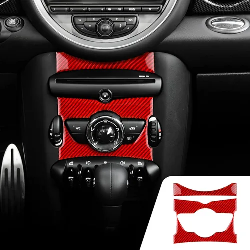 Vista 10 de AIRSPEED Para Mini R55 R56 R57 Control Central AC Panel Cubierta de Panel de Botón de Fibra de Carbono Adhesivo Decoración Interior Trim para Mini